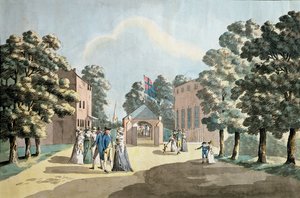 Kong George III og familie ved Spa Well, Cheltenham, 1788
